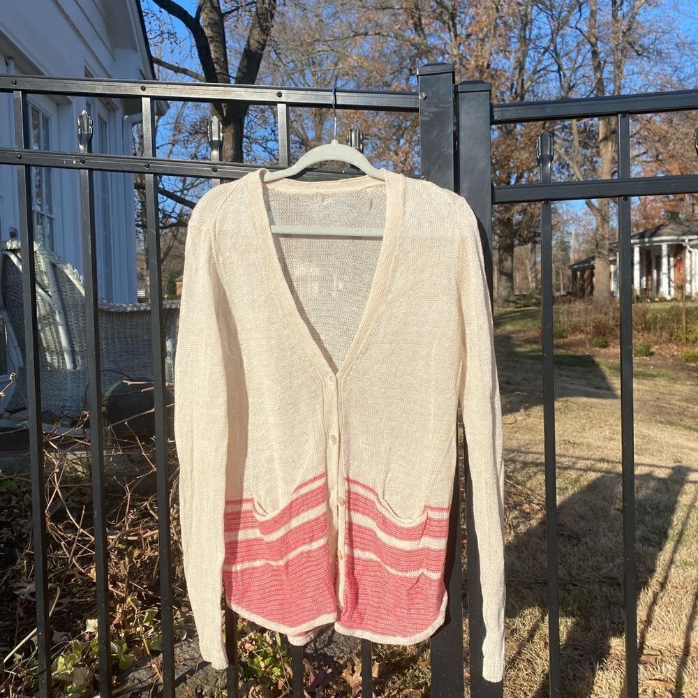 Margaret O’Leary Striped Linen Cardigan